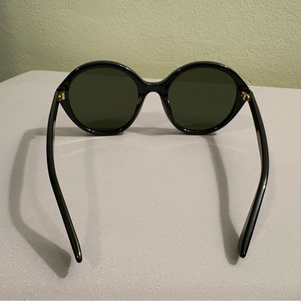 GUCCI Black Oversized Round Sunglasses GG0023S GG/0023/S 002 Havana / Gold 55mm - Picture 2 of 3
